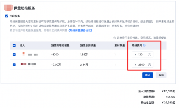 設置助推費用