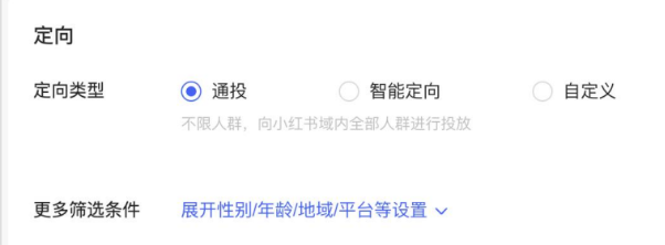小紅書廣告定向能力