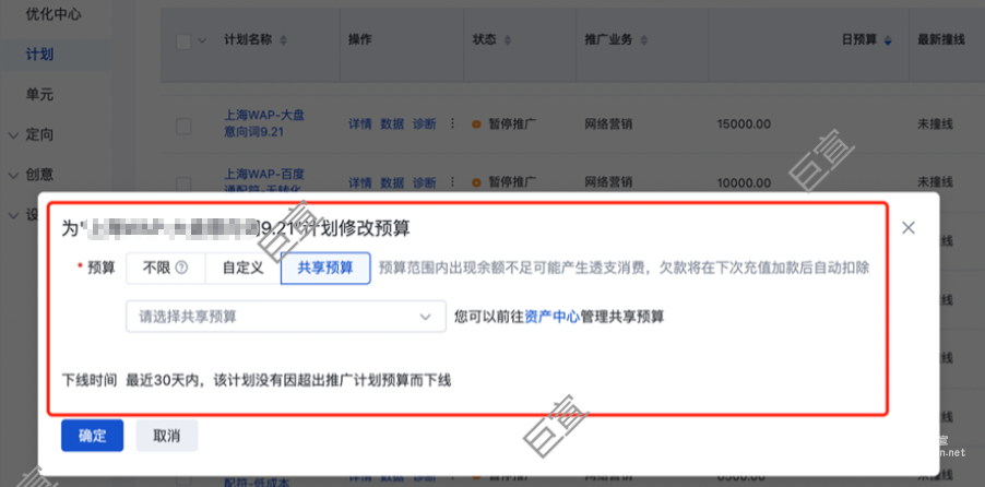 uc廣告修改計劃預算